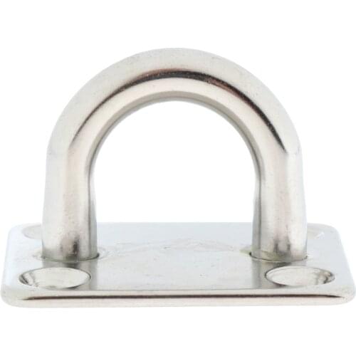 Heavy Duty Stainless Steel 8mm Thick Ring Square Sail Shade Pad Eye Plate Boat Rigging