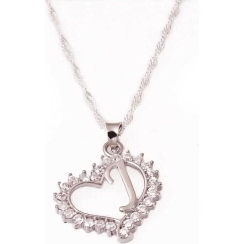 Tevuli 925 Sterling Silver J Letter Heart Women Necklace