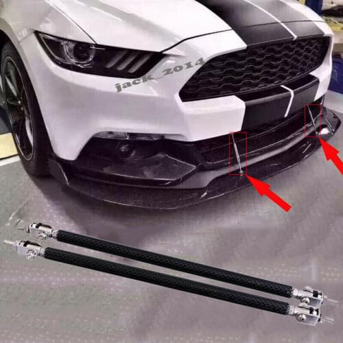 Carbon Fiber Adjustable Bumper Lip Air Dam Splitter Support Rods Strut 2pcs/set