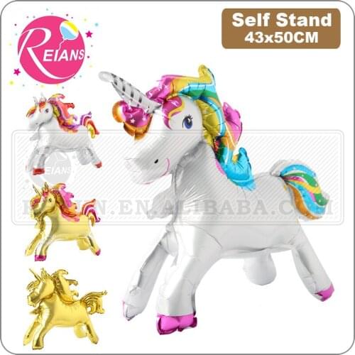 Unique Stand steadily Unicorn Birthday Party Decorations Supplies Wedding Engagement Childrens Day Foil Unicorn Balloons globos