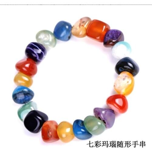 WWLB Yoga Ethnic Multicolor Natural Irregular Stone Beads Strand Bracelet For Men Women Handmade 7 Chakra Bracelets Bangle Men
