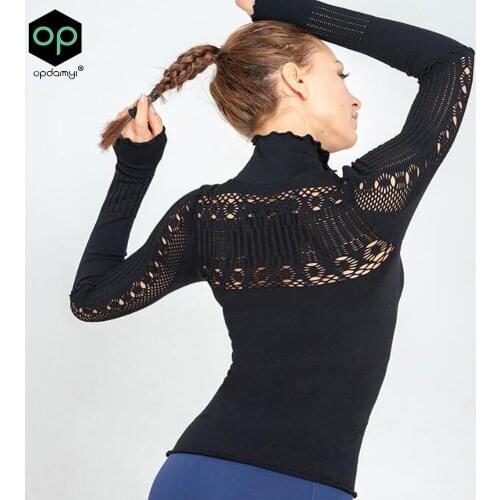 Lace Mesh Blue Black Rose Sports Tops Gym Women Fitness T Shirt Woman Long Sleeve Yoga Top Mesh Womens Gym Tops Sport Wear Women