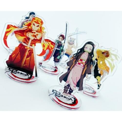 1 Pcs Cute Mini Anime Demon Slayer: Kimetsu No Yaiba Acrylic Stand Models Nezuko Zenitsu Decoration Figure DIY Collectible Toys