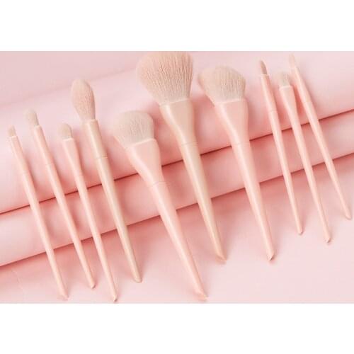 BIIIYI 10/7pcs candy color makeup brush natural professional liquid foundation blush eye shadow eyebrow pencil mixed makeup tool