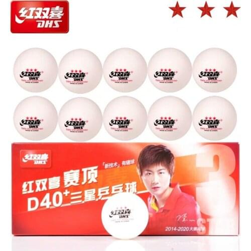 10 Balls Newest DHS 3-Star Dingning D40+ Table Tennis Balls New Material Plastic Poly Ping Pong Balls