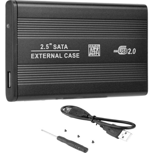 2.5 inch SSD Hard Disk Case SATA to USB2.0 HDD Disk Box Aluminum Alloy Portable External Hard Disk Case for Win7/Win8//Mac OS