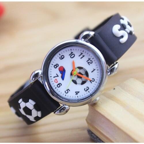 3D Cartoon fashion Regarder silicone football kids Watch Children Girls Boys Students Quartz Wristwatches relogio kol saati