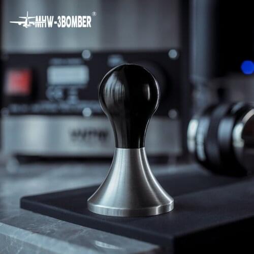 53mm 304 Stainless Steel Handle Coffee Tamper Powder Hammer Flat Base Espresso Powder Press For Breville&Sage Barista Tool