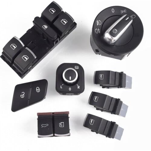 8pcs/lot Window Headlight Mirror Tailgate Fuel Door Control Switch Button For VW Passat B6 3C0962125B 5ND959565B 5ND941431A
