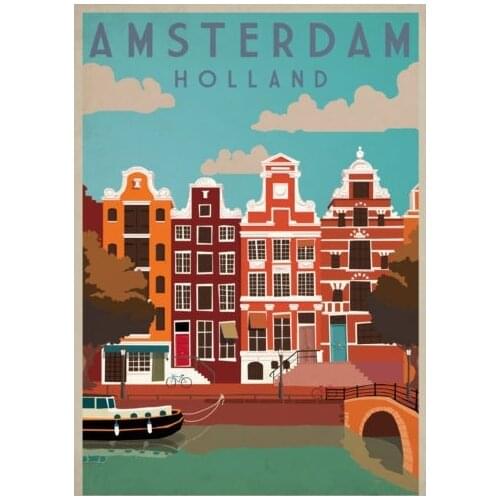 AMSTERDAM,metal Retro Aluminium Tin Sign VINTAGE AD HOME DECOR