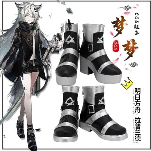 Anime Arknights Lappland Cosplay Boots Shoes Black Women Costume Activity Party Role Play Shoes Custom-Make