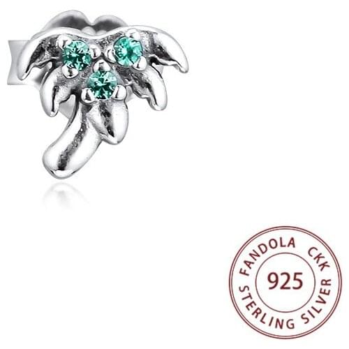 Authentic 925 Sterling Silver Earring My Palm Tree Single Stud Earrings for Women Fine Jewelry Pendientes Brincos