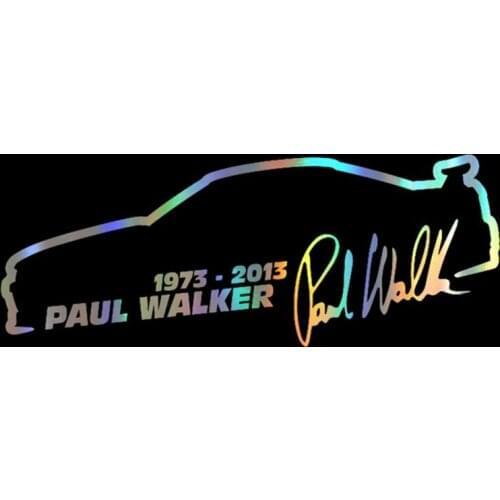 Wavehands Car Sticker Vinyl 13*5cm Paul Walker Fast Furious Fashion Reflective Sticker On Car Funny 3D Sticker Decal Car