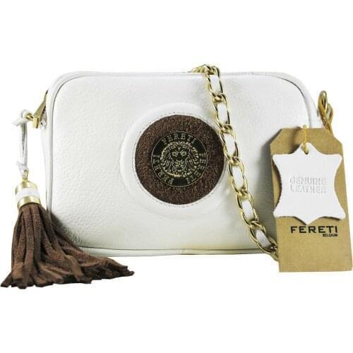 White Real genuine leather women shoulder bags purse Small Crossover handbags, soft leather
