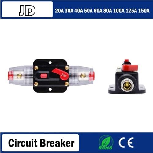 12V 24V Car Audio Circuit Breaker 20A-100A Suitable Self-recovery Fuse Holder Modified Fuse Adapte Fuses For Cars