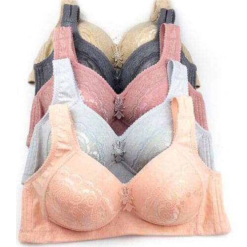 Push Up Bra Women Wireless Underwear Bras for Women Wire Free Embroidery Ladies Bralette Cup A B C 32 34 36 38 40 42