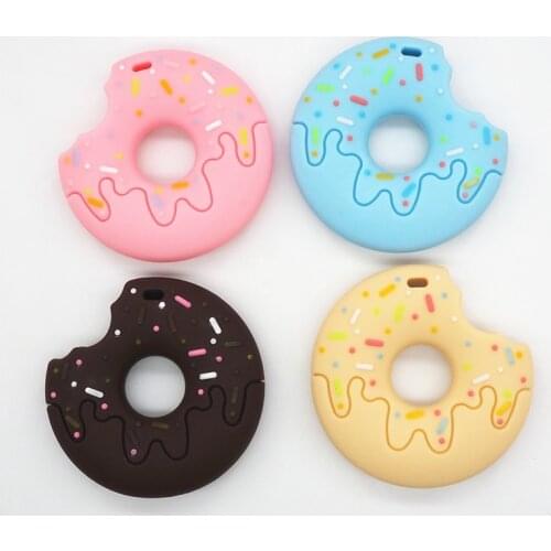 Chengkai 5PCS BPA Free Silicone Donut Cookie Teether DIY Baby Shower Biscuit Pacifier Dummy Pendant Nursing Jewelry Crafts Toy