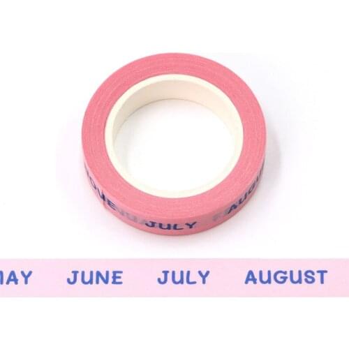 1PC Decorative Months Washi Tapes Japanese Paper for DIY Bullet Journal Adhesive Masking Tape Cute Stationery