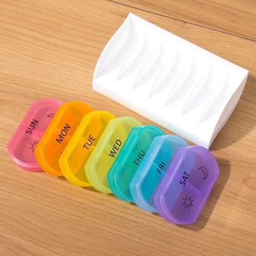 7 Days Pill Box Pill Case Container For Tablets Weekly Pillbox Tablet Sorter Medicine Weekly Storage Box Container Organizer