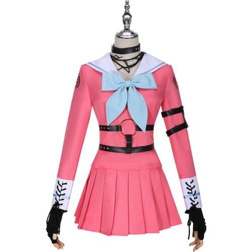 Anime Danganronpa V3 MIU Iruma Cosplay Costume Pink Dress High School Uniform Suit Outfit for Women