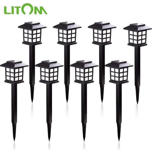 8Pcs/lot Solar Lantern Lawn Lamp Waterproof Retro Palace Lantern Hot Sale Garden Solar Lights Street Pathway Underground Light