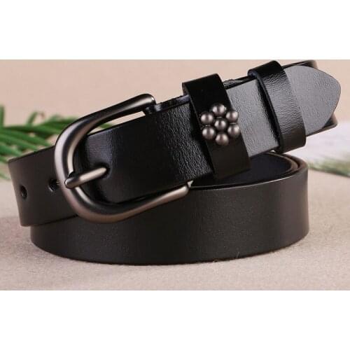 Maikun Genuine Leather Belt For Women New Simple All-Match Pin Buckle Vintage Cowskin Decorative Belts