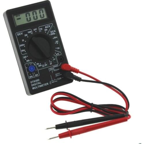 Mini LCD Digital Multimeter With Buzzer Voltage Ampere Meter Test Probe DC AC Tester Tools