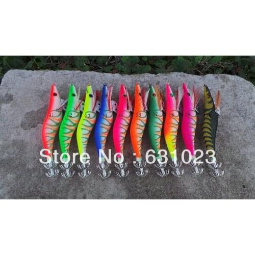 MR OCTOPUS 10 pcs squid jig,squid hook,fishing lure ,glow in dark,3.5# ---13.5cm ,21g,five colour mixed,31--40