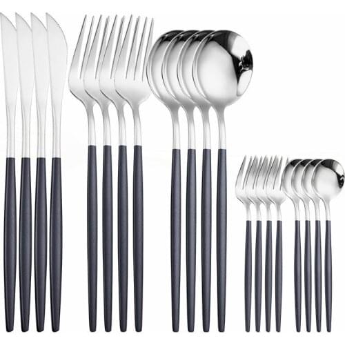 Cutlery Set Knife Fork Spoon Tableware Set Stainless Steel Silverware Dinnerware Set Food Luxury Flatware Kitchen Eco Friendly