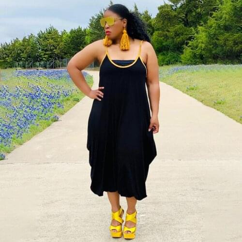 2021 Summer New Plus Size Womens Jumpsuit Large Size Sexy Cool Hip Pop Pocket Solid Color Suspenders Wide Leg Pants Jumpsuit