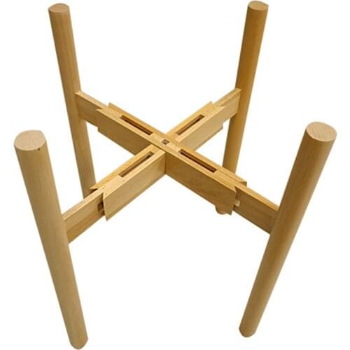 Newly Adjustable Plant Stand Holder Rack Wooden Sturdy for Flower Potted Indoor Outdoor