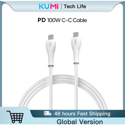 KUMI USB C to USB C for Samsung S20 PD 100W Fast Charger Cable for MacBook iPad Pro Quick Charge 3.0 USB-C Fast USB Charge Cord