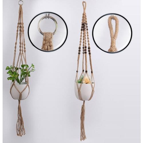 Handmade Macrame Plant Hanger Flower Pot Hanger for Wall Decoration Countyard Garden Pot Tray for Plant Home Decoration