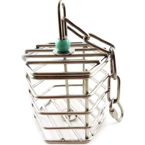 Bird Stainless Steel Foraging Feeder Parrot Hanging with Blocks for Macaw Cockatoo Entertainment Toy