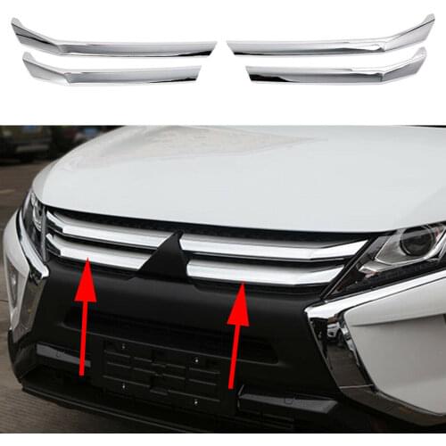 Car Chrome Front Bumper Grill Grille Sill Lid Guard Cover Trim For Mitsubishi Eclipse Cross 2018 2019 2020