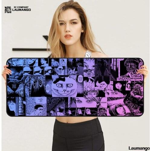 Horror Junji Ito Mouse Pad Rubber Gamer PC Computer Keyboard Desk Mat Large 900x400 Durable Desktop Gaming Accessories Mousepad