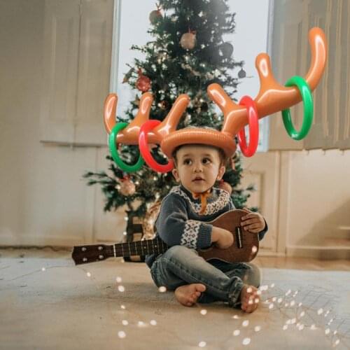 Christmas Game Inflatable Reindeer Antler Hat Ring Toss Christmas New Year Game Christmas Gift For Kids Gift Xmas Decor Noel
