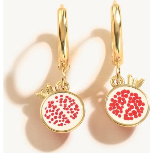 Aide 925 Sterling Silver Colored Enamel Fruit Pendant Dangle Earrings Summer Collection Strawberry Avocado Cherry Charm Earrings