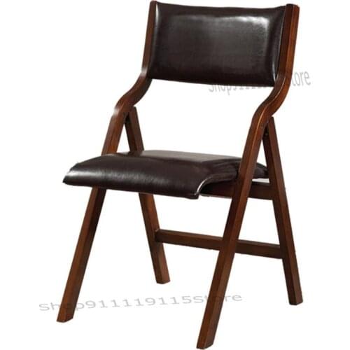 Solid Wood Folding Chair Back Stool Office Chair Desk Meeting Chair Nordic Family Dining Chair Computer Chair Mahjong Chair
