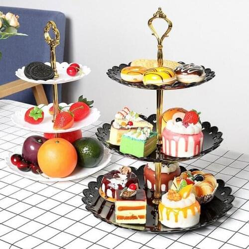 Three-layer Fruit Plate Cake Stand Kitchen Accessories Home Party Dessert Storage Rack Festival Supplies Cupcake Storage Holder