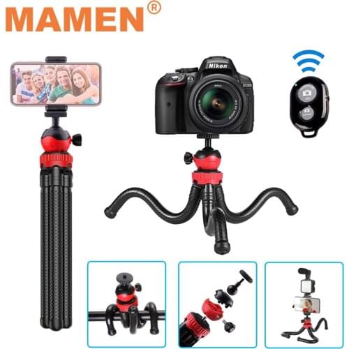 MAMEN 30cm Outdoor Octopus Tripod Match With Fill Light Bluetooth Selfie Controller For SLR Camera Phone Gopro Vlog Shooting KIT