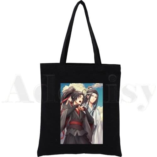 Anime Mo Dao Zu Shi Wei WuXian Lan Wangji Harajuku Large Capacity Storage Handbag Shoulder Bag Tote Reusable Student Bookbag
