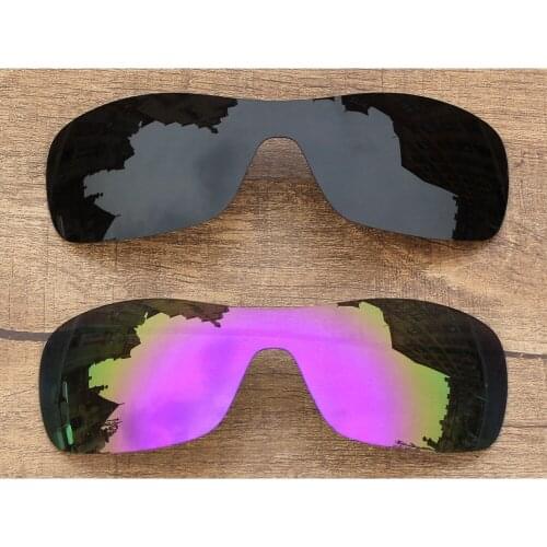 Vonxyz 2 Pieces Stealth Black & Violet Mirror Polarized Replacement Lenses for-Oakley Antix Frame
