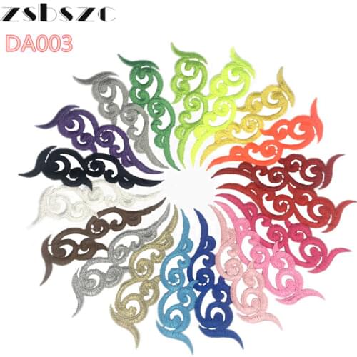 Zsbszc 20 Mirror pair LP-1882 polyester fabric flowers patches colorful clouds craf white black Lace Applique accessories DA003