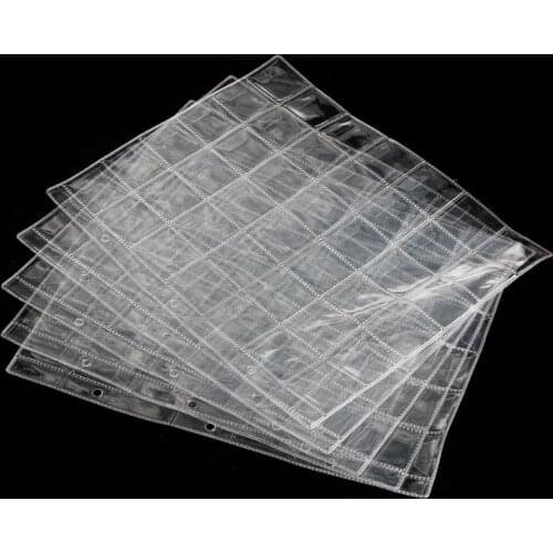 1 Page 42 Pockets Plastic Coin Holders Storage Collection Money Album Case New