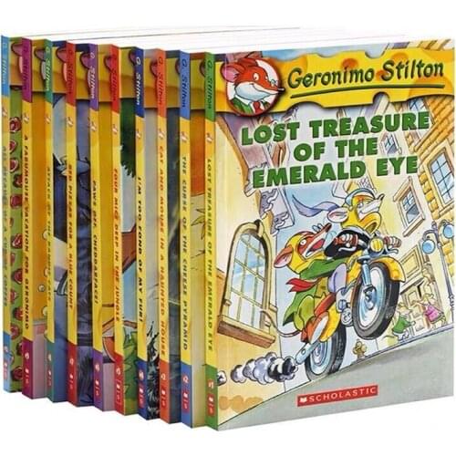 10 Books Geronimo Stilton 1-10 English Kids Child USA Original Color Picture Adventure Novel Manga Comic Story Book Age 5 and up