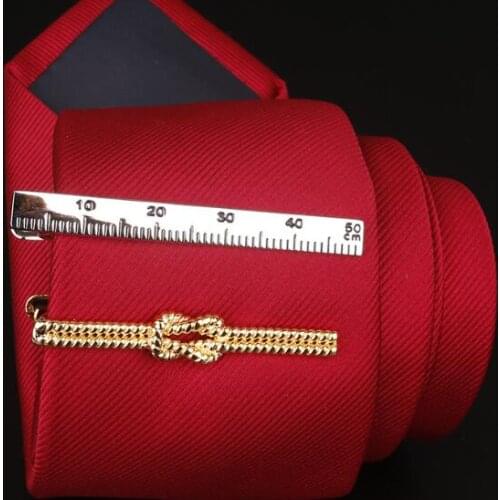 10pcs/lot Creative Gold Knot/Silver Ruler Tie Clips Tie Pin Bars Copper Made Mens Jewelry Fashion Gift