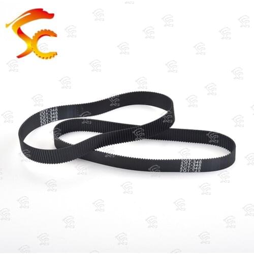 2pcs GT2 348 closed loop rubber 2GT timing belt 348-GT2 Length 348mm Teeth 174 width 6mm/9mm/10mm/12mm/15mm for 3D printer