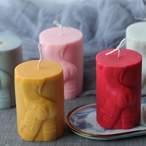 3D Creative Cylinder Sexy Character Aromatherapy Candle Silicone Mold DIY Handmade Soap Making Tools Home Decoration Decoration