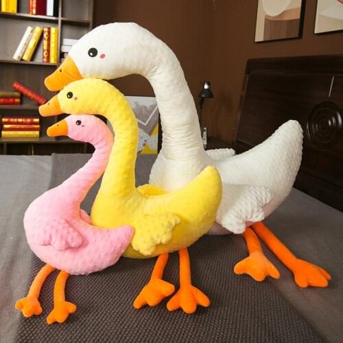 50cm-90cm 3 Colors Giant Standing Duck Plush Toys Cute Animal Stuffed Swan Goose Soft Dolls Home Decor Kids Girls Birthday Gift